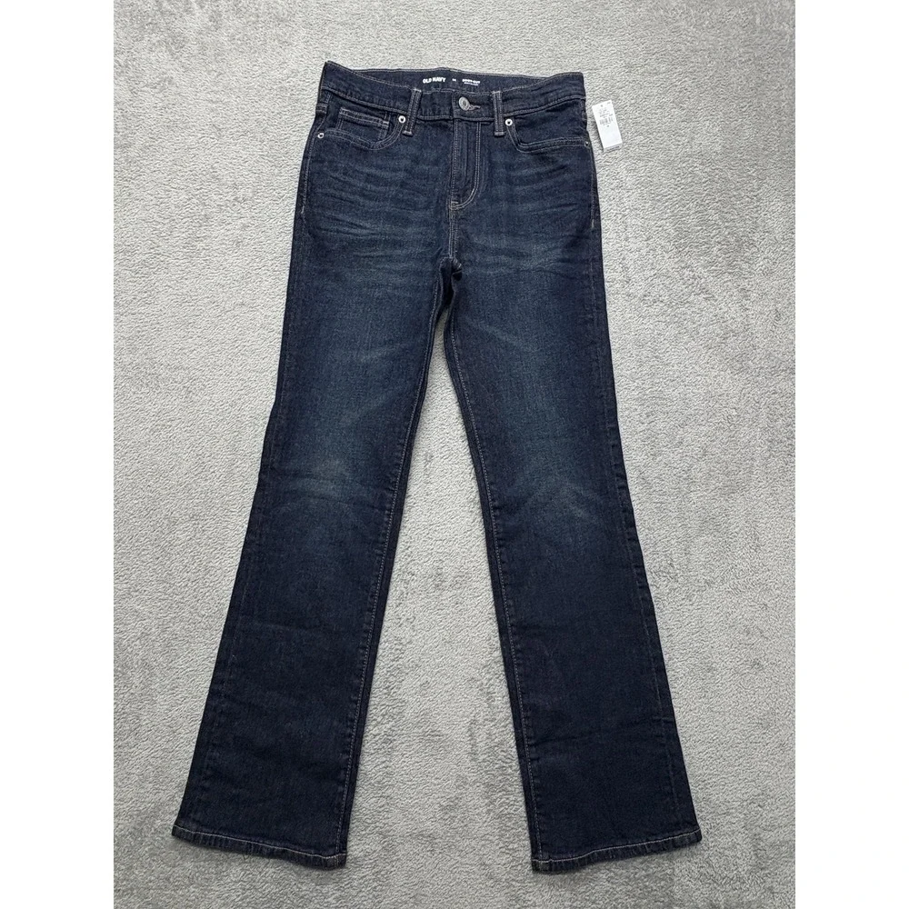 Old Navy Jeans Boys 14 Dark‎ Wash Boot Cut Built-In Flex Denim Youth Pants